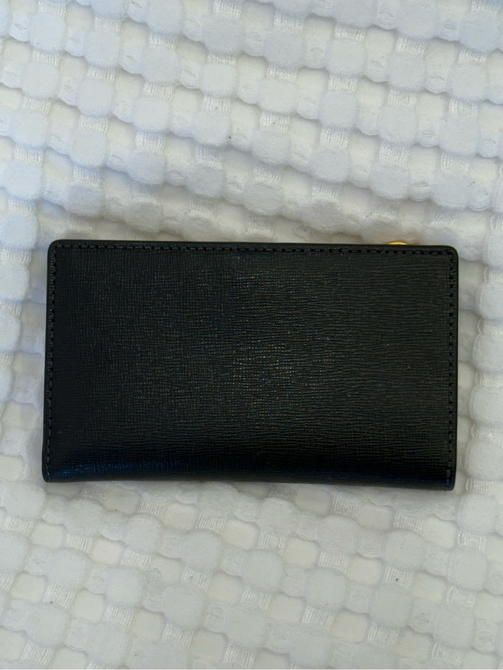 kate spade NWOT Black Leather Small Morgan Wallet Zip Card Pouch with Gold Logo - Picture 3 of 4